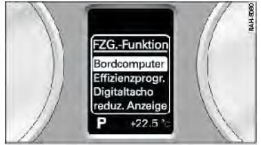 Audi Q3. Abb. 12 Display: Menü Fahrzeugfunktionen