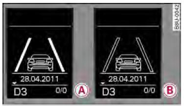 Audi Q3. Abb. 105 Einfarbiges Display im Kombiinstrument