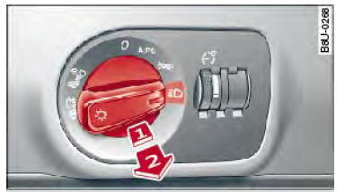 Audi Q3. Abb. 41 Instrumententafel: Lichtschalter