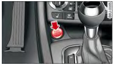 Audi Q3. Abb. 83 Mittelkonsole: Taste START ENGINE STOP