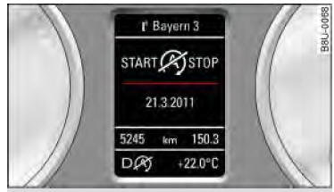 Audi Q3. Abb. 86 Kombiinstrument: Motor-Stop vorübergehend nicht verfügbar