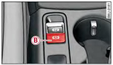 Audi Q3. Abb. 89 Ausschnitt aus der Mittelkonsole: Taste für Anfahrassistenten