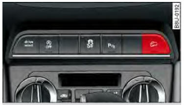 Audi Q3. Abb. 133 Mittelkonsole: Taste für Bergabfahrassistenten