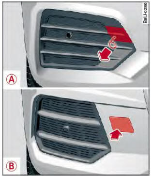 Audi Q3. Abb. 200 Vorderer Stoßfänger rechts: Abdeckung entfernen