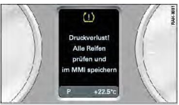 Audi Q3. Abb. 179 Kombiinstrument: Kontrollleuchte mit Fahrerhinweis (Beispiel)