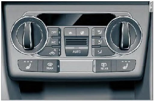 Audi Q3. Abb. 80 Bedienelemente der Klimakomfortautomatik