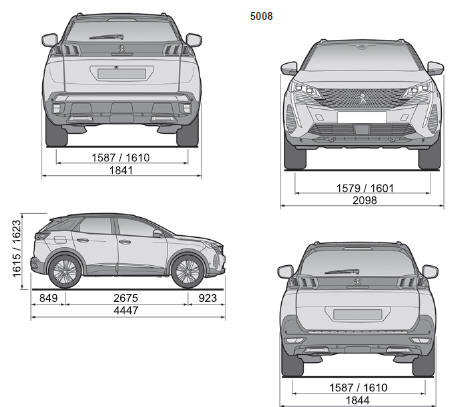 Peugeot 3008. Abmessungen 