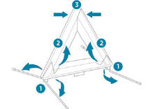 Peugeot 3008. Aufbau und Aufstellung des Warndreiecks