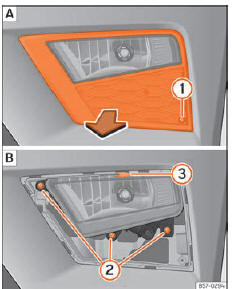 Seat Ateca. Abb. 59 Nebelscheinwerfer: Gitter herausziehen.