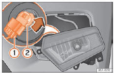 Seat Ateca. Abb. 60 Nebelscheinwerfer: Lampenhalter ausbauen