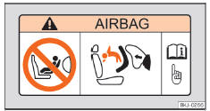 Seat Ateca. Abb. 26 Airbagaufkleber: an der Sonnenblende auf der Beifahrerseite