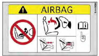 Audi Q3. Abb. 152 Sonnenblende Beifahrerseite: Airbag-Aufkleber