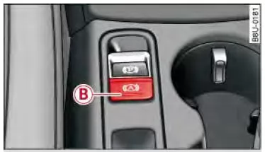 Audi Q3. Abb. 89 Ausschnitt aus der Mittelkonsole: Taste für Anfahrassistenten