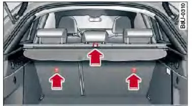 Audi Q3. Abb. 139 Rückenlehne hinten: Top Tether-Verankerungen