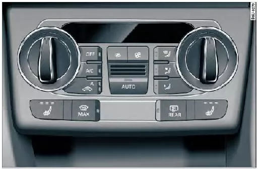 Audi Q3. Abb. 80 Bedienelemente der Klimakomfortautomatik