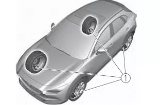 Mazda CX-30. Reifendrucküberwachungssystem (TPMS)