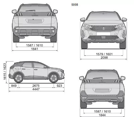 Peugeot 3008. Abmessungen 