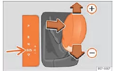 Seat Ateca. Abb. 244 Hebel in Tiptronic-Stellung.