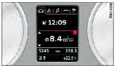 Audi Q3. Abb. 13 Display: Bordcomputer Speicherebene 1