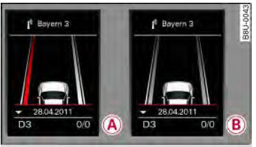 Audi Q3. Abb. 106 Mehrfarbiges Display im Kombiinstrument